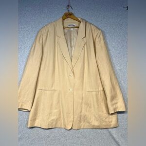 Jessica London Blazer Womens 26W Linen Blend Jacket Plus Size